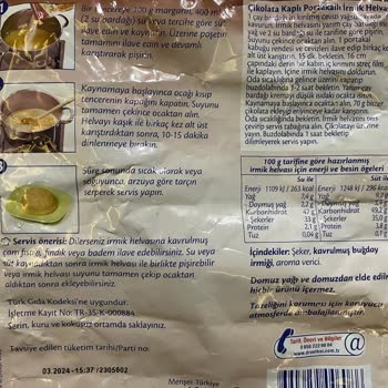 Dr. Oetker İrmik Helvası Bozuk Tat Ve Koku