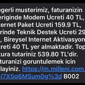 Millenicom Bilinçsizce Kesilen Fatura