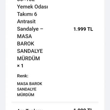 Sıfır Bir Home Sifirbirhome.com Masa Aldım Bana Dönüş Olmadı.