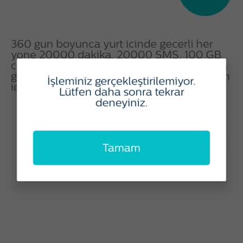 Türk Telekom Mobil Uygulamasından Paket Satın Alamıyorum.
