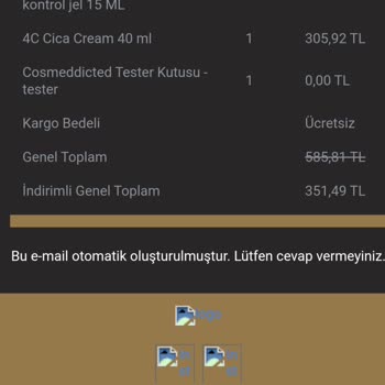 Cosmed Siparişimde Eksik Ürün Var