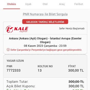 Obilet Sefer İptali Ve Bilgilendirilmemesi Biletin Sistemde Gözükmemesi