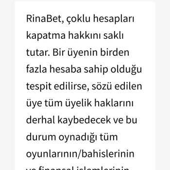 Rinabet Hesabımı Kapattılar Ve Kazancımı Ödemiyorlar