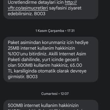 Vodafone "Faturalı Hatta" Taahhüde Aykırı Fazla Faturalandırma Yapıyor