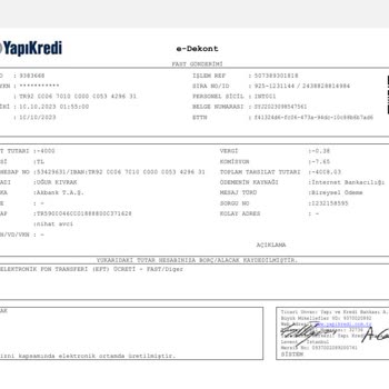 Yapı Kredi Bankası İade Talep Ettin