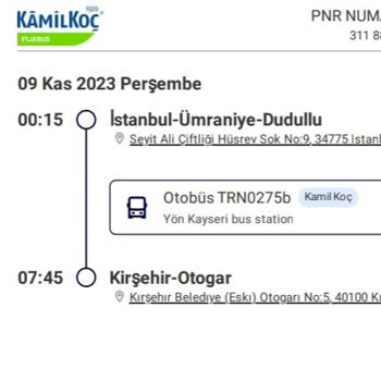 Kamil Koç'tan Hızlı Yolculuk Vaadiyle Aldığım Biletlerle Derse Geç Kaldım