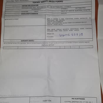 Onvo 012xplus 1600w Scooter Sorunlu