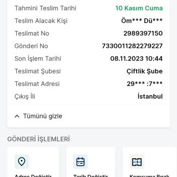 Trendyol Express Çiftlik Şubesi Teslimat Yapmıyor