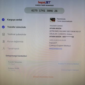 hepsiJET Teslim Edilmeyen Kargo