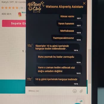 Watsons Müşteri Hizmetleri Ve Kargo Surunu