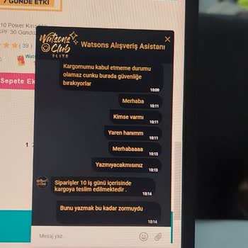 Watsons Müşteri Hizmetleri Ve Kargo Surunu