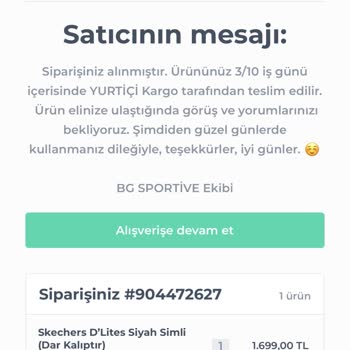 B&G Sportive Kargo Gelmemesi Para İadesi İstiyorum