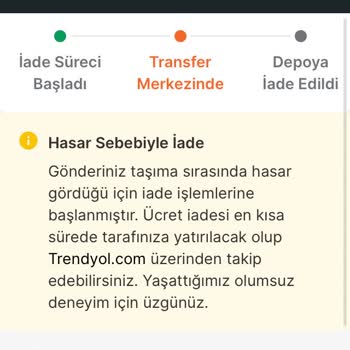 Trendyol Ekspress İade Kargo Teslimat Adresi Değiştirmiyor