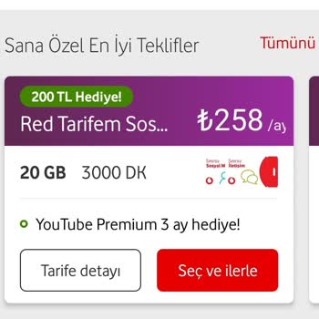 Vodafone Yüksek Fiyatlı Tarifeler