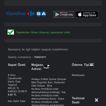 İndirimde Olan Ürünü Teslim Etmeyen Carrefour SA