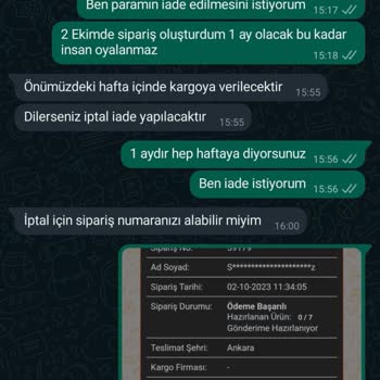 Nare Giyim Ürün Teslim Ve Para İade Mağduriyeti