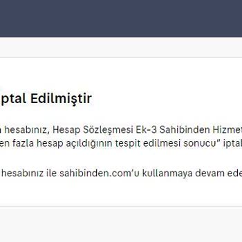 Sahibinden.com Üyelik İptali