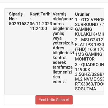Evkur Alışveriş Adres Hatası Nedeniyle Sorun Yaşadım