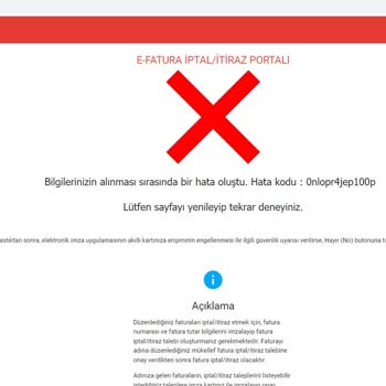 Gelir İdaresi Başkanlığı Fatura İptal Edilemiyor, Sistem Donuyor