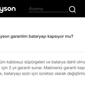 Dyson V8 Absolute Batarya, Boya Sorunu