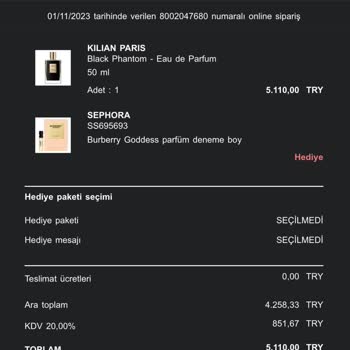 Sephora Yanlış Ürün Gönderimi