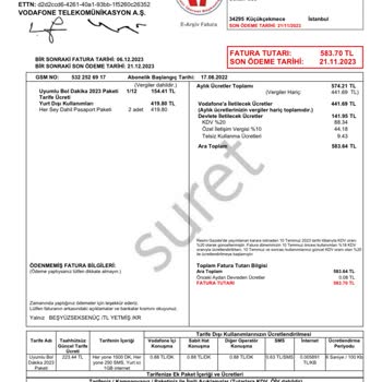 Vodafone Kullanmadığım Halde Yüksek Fatura Geldi