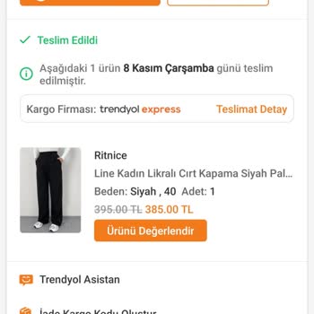 Trendyol Express Trendyol Siparişim Elime Ulaşmadı