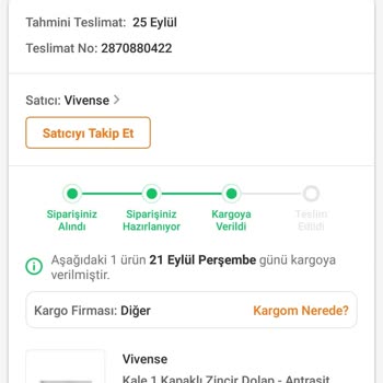 Vivense Ürünün Eksik Hatalı Çıkması