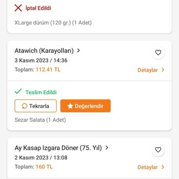 Trendyol Yemek Sipariş İptali Hk.