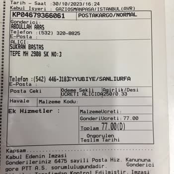 PTT Kargo Postane Kargomu Teslim Etmedi