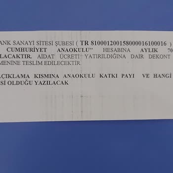 Milli Eğitim Bakanlığı (MEB) Ana Sınıfı Aidat Ödemesi İsteniyor