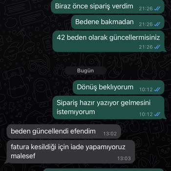 Qarmacha Alışveriş Yaptığım Firma Değişim Ve İade İçin Cevap Bile Vermiyor