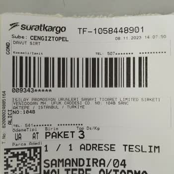 Sürat Kargo Hizmeti Ve Ödeme Problemi
