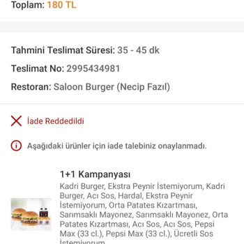 Trendyol Yemek Den Sipariş Verdim Salon Burger Den Pişman Oldum