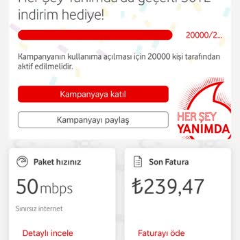 Vodafone Evde İnternet Pişmanlığı