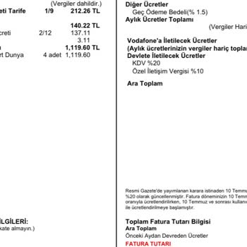 Vodafone Yine 3 Aylık Deneme Süresini Geçince Faturaları Şişiriyor