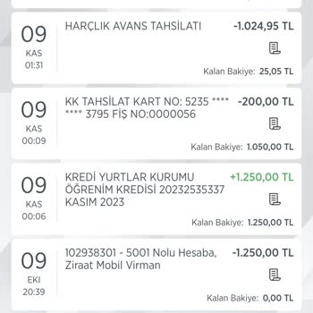 Ziraat Bankası Harçlık Avans Tahsilatı