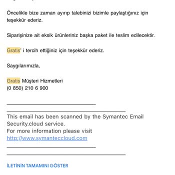 Gratis'in Çözüm Merkezinin Hiçbir Çözüm Bulamaması.