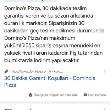 Domino's Pizza Ürünün Geç Gelmesi
