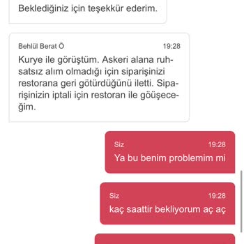Yemek Sepeti Ve Sbarro Pizza Sipariş Teslim Edildi Gösterip Edilmemesi