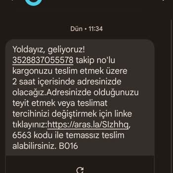Aras Kargo Ve Saçma SMS'leri İle Ürünün Başka Kişiye Teslim Edilmesi