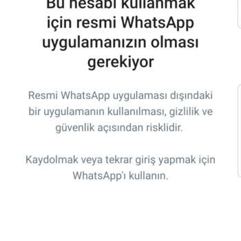 WhatsApp Resmi Olmayan Uygulama Hatası