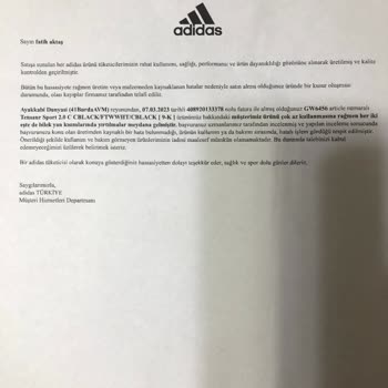 Adidas Ayakkabı Bilek Kısmında Yırtılma