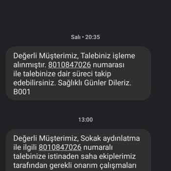 Gediz Elektrik Perakende Sokak Lambaları Yanmıyor