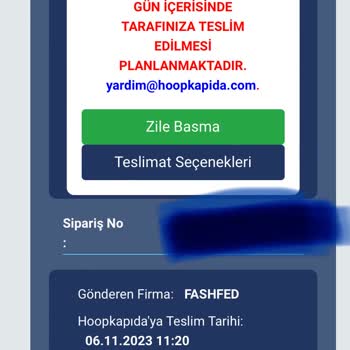 Hoopkapıda Sipariş Teslimatının Yapılmaması