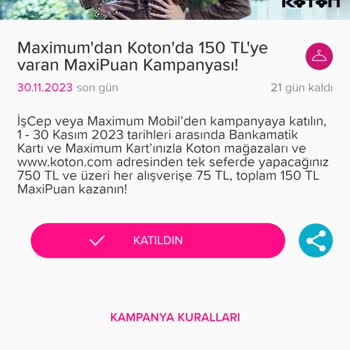 Koton'un Ürün İptali