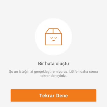 Trendyol'a Giremiyorum, Hata Verip Atıyor
