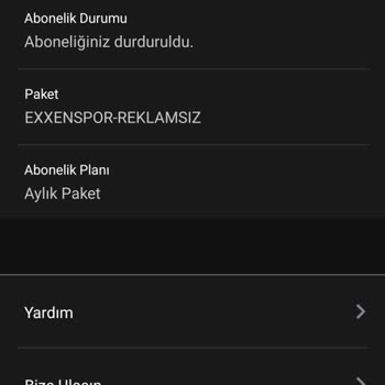Exxen Hesabım Dondurulmuş Olduğu İçin Hesabımı İptal Edemiyorum.