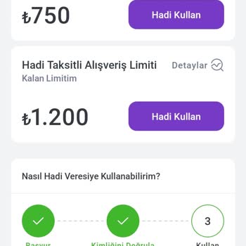 Hadi TOM Pay Hadi Veresiye Limitini Kullanamıyorum