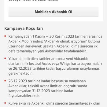 Akbank 0 Faiz İle Taksitli Avans Vaadini Yerine Getirmedi